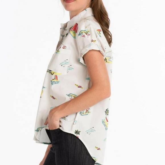 Womens Fresh Produce Beachy Keen Button Up Cotton Top Size XL NWOT - Picture 3 of 7